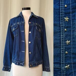 VTG 90s Shaver Lake Studded Dark Wash Denim Jacket